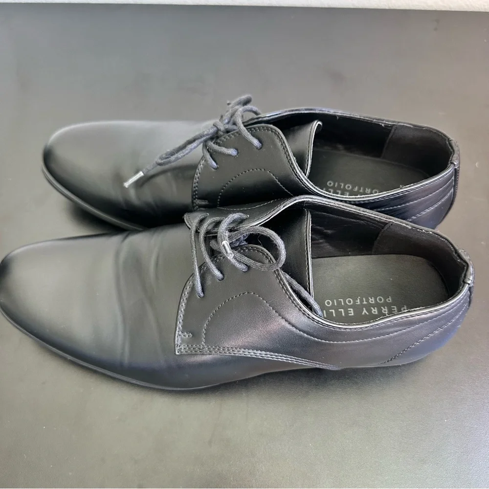 Perry‎ Ellis Portfolio Men's Classic Black Oxfords Size: 9.5